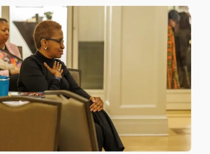 Community member reflecting during the inaugural event